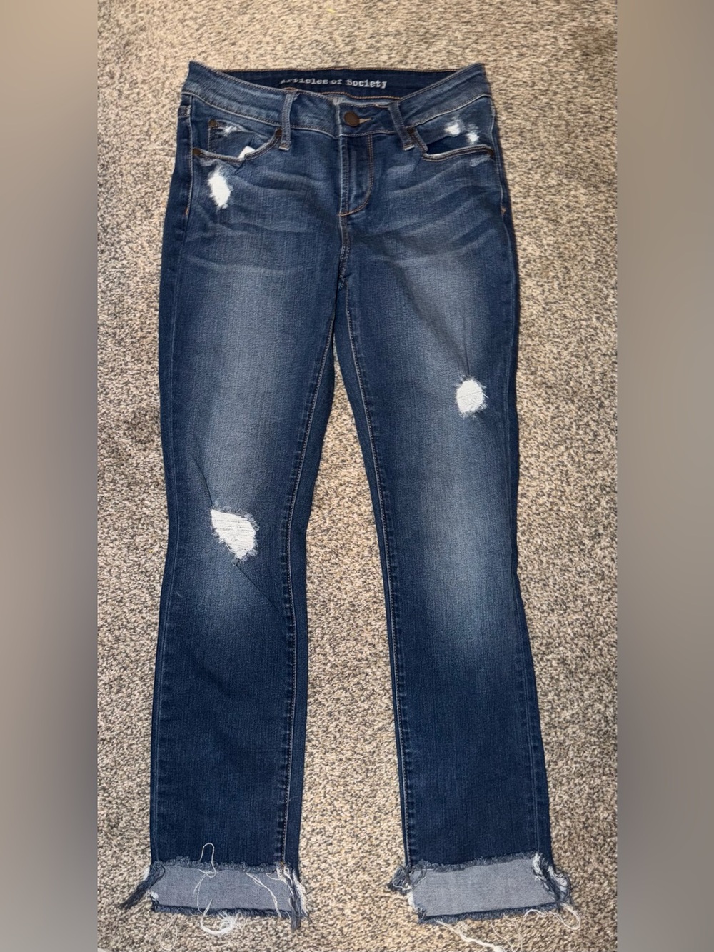 Articles Of Society Dark Blue Skinny Jeans with Distressed Details size 25 EUC